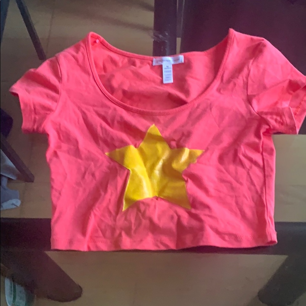 An ambiance apparel pink Short sleeve crop top